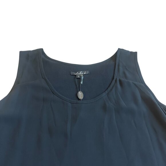 Alisa D. Black Flowy Tank Top Blouse Shirt Crew Neck Tiered Flowy Size Small NWT - Picture 2 of 9